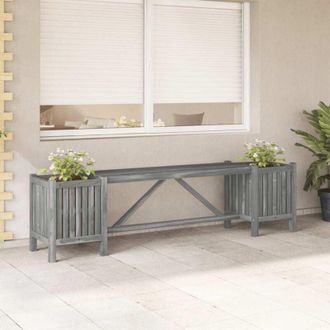 vidaXL Vidaxl - Panca da Giardino con 2 Fioriere 150cm Legno di Acacia Grigio