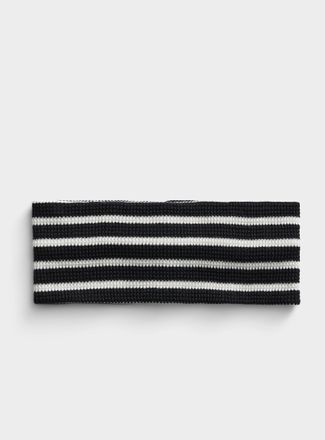 Simons Womens Wide two-tone striped headband