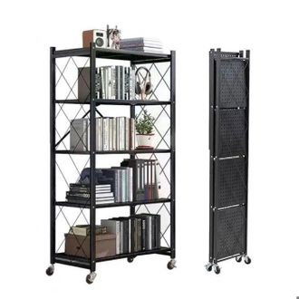 OEM Estanter&iacute;a De Almacenamiento Plegable De 5 Niveles Con Ruedas - Cada Nivel Soporta 20 Kg (en Total 100 Kg) - Para Cocina, Ba&ntilde;o, Sal&oacute;n