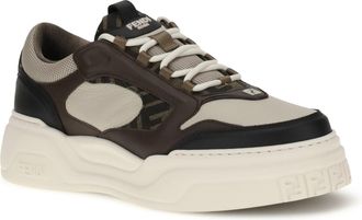 Fendi Mens Ff Sneakers Nero+latte+beige