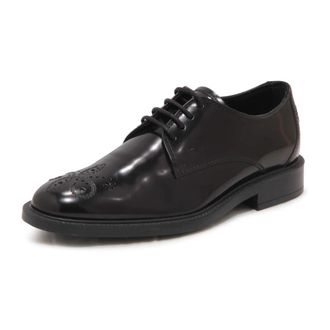 Tod's Scarpa Allacciata Bucatura Fiore - Heren - Nette schoenen - Zwart - 39 EU - Leer - Schoenen