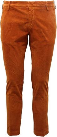 Entre Amis Velvet Broek - Heren - Slim Fit Broeken - Oranje - W35 - Broeken