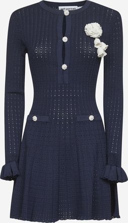 Self Portrait Stretch Viscose Blend Short Dress