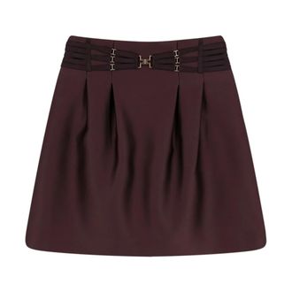 Elisabetta Franchi Short Skirts, female, Brown, Size: XL Short Skirt