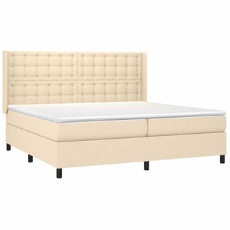 vidaXL Vidaxl - Cama Box Spring Colch&oacute;n Y Luces Led Tela Crema 200x200 Cm