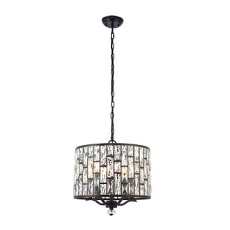 Loops Ceiling Pendant Light Dark Bronze Paint & Clear Crystal 5 x 40W E14