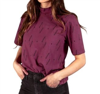 Mata Traders Eve Top In Diamond Vine Dark Purple