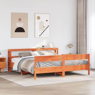 vidaXL Vidaxl - Cama Sin Colch&oacute;n Madera Maciza De Pino Marr&oacute;n Cera 180x200 Cm