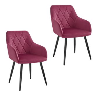 Woltu Sillas De Comedor Silla Reposabrazos Silla Tapizada Con Respaldos Sillas Nordicas Silla Para Comedor Sal&oacute;n Dormitorio Cocina Pasillo Burdeos Terciopel