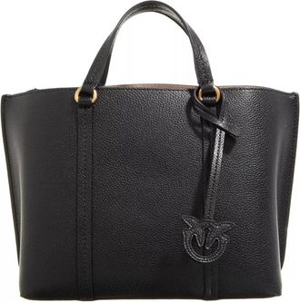 Pinko Klassieke Zwarte Leren Shopper Tas - Dames - Handtassen - Zwart - ONE Size - Leer - Tassen