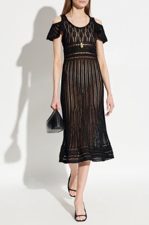 J.W.Anderson Transparent Dress With Decorative Weave, Womens, Black