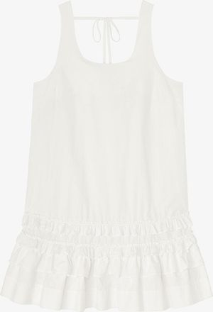 Ganni White Dress in Cotton - Size 10/12 Organic