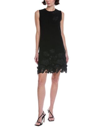 Oscar De La Renta Oscar De La Renta Lace Hem Trapeze Shift Dress
