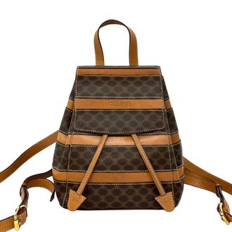Celine Brown Leather Pvc Backpack (Pre-Owned)