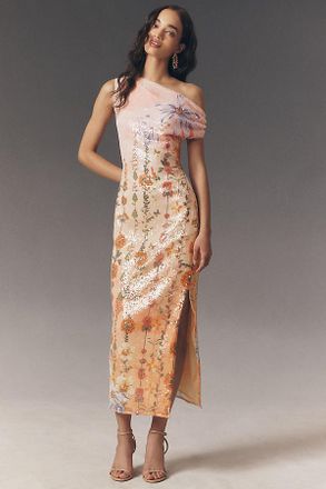 BHLDN Lola Stretch Sequin Long-Sleeve Midi Dress