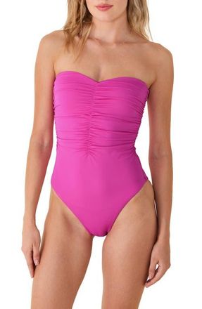 Andie Swim Pana Strapless One-Piece Swimsuit in Azalea at Nordstrom, Size X-Large