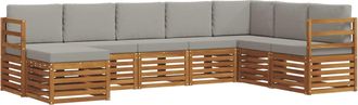 vidaXL Conjunto De Sof&aacute;s De Exterior 8 Uds. Natural Y Gris Claro Vidaxl