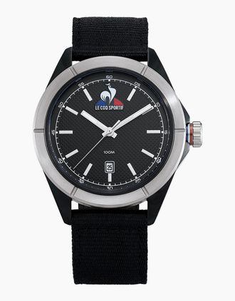 Le Coq Sportif Mens Essentiel Steel Black Fabric Digital Watch - Size: ONE size