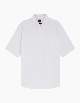 HUGO BOSS Mens BOSS Orange Rash 2 M Shirt 100 White - Size: 42/Regular
