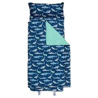 Stephen Joseph All Over Print Nap Mat In Navy Shark