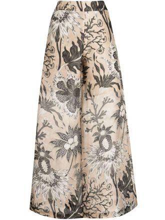 Biyan High waist palazzo broek - Bruin