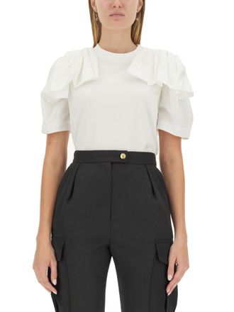 Alexander McQueen White Solid Crew Neck T-Shirt