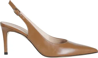 Stuart Weitzman Brown Stuart Power Slingback 75 Pointed Leather Pumps