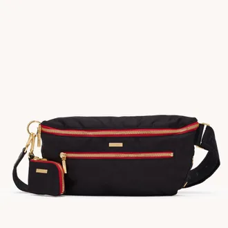 Hammitt Hammitt Charles Crossbody Black Nylon Gold Red Zip Lrg