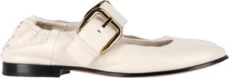 Bottega Veneta Pre-owned Womens Astaire Mary-Jane Ballerina in Cream Leather - Size EU 39