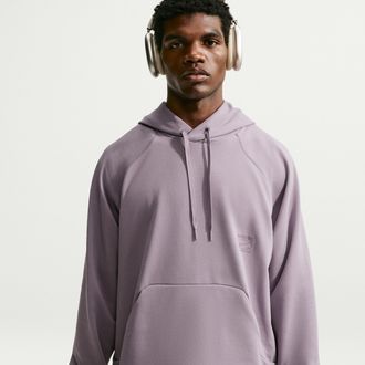 Nike Mens N.A.C. Dri-FIT Oversized Fleece Training Hoodie in Purple | IM3609-524