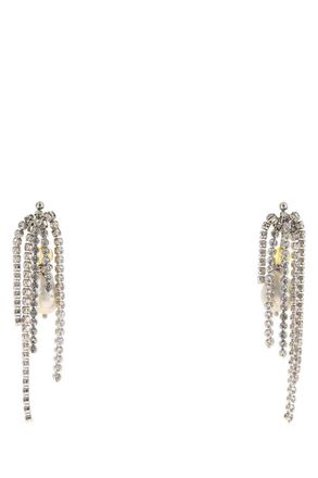 Dries Van Noten Silver Embellished Dangler Earrings