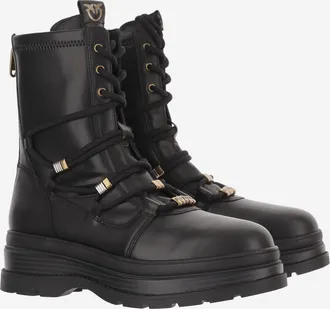 Pinko Womens Leather Ankle Boots Black Upper: Cow