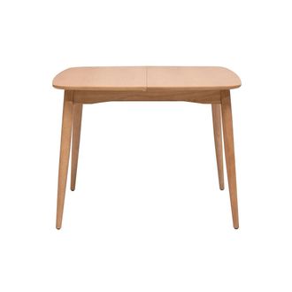 Miliboo Mesa Extensible Con Extensiones Integradas Cuadrada De Madera Clara Roble L100-140 Cm Helma