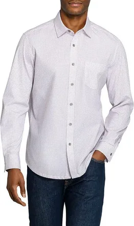 W.R.K Abstract Dot Cotton Shirt in White/wine at Nordstrom, Size Xx-Large