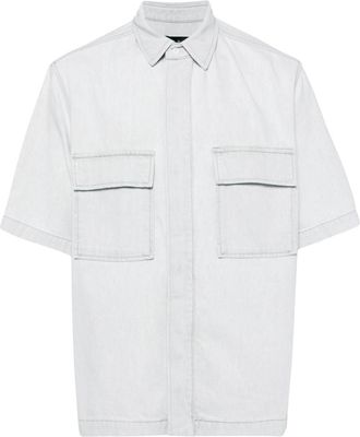 Iro short-sleeve denim shirt - men - Cotton - M - Grey