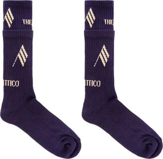The Attico Katoenen sokken met logo - Blauw