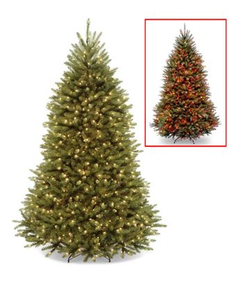 National Tree Company 7ft Dunhill Fir Hinged Tree with Dual Color LED Lights