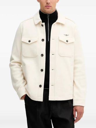 Aeronautica chest-pocket button overshirt - men - Polyester/Viscose/Wool - 52 - Neutrals