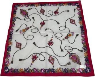 Dior Pre-owned Scarves, female, Red, Size: ONE SIZE Pre-owned Silk Scarf