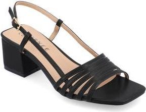 Journee Collection Shayana Block Heel Slingback Sandal in Black at Nordstrom Rack, Size 6.5