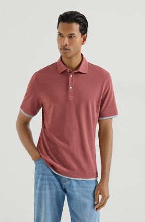 Brunello Cucinelli Piqu&eacute; polo shirt in Coral at Nordstrom, Size Xxx-Large Eu
