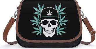 Generic Skull And Weed1 Fashion Womens Crossbody Bags Novelty Handbag Shoulder Bag Purse
