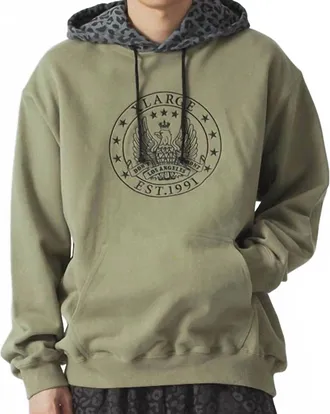 XLARGE Pattern Blocked Hooded Sweatshirt In Olive