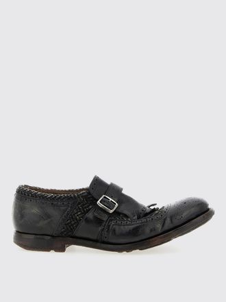 Churchs Monk Strap Churchs in pelle invecchiata e tweed con motivo brogue