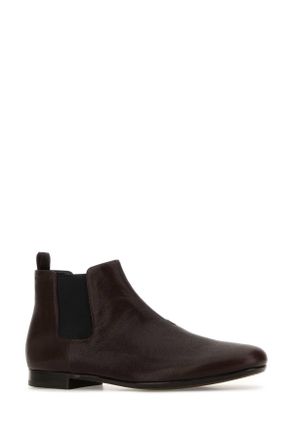 Prada Mens Brown Leather Ankle Boots Moro Stivali