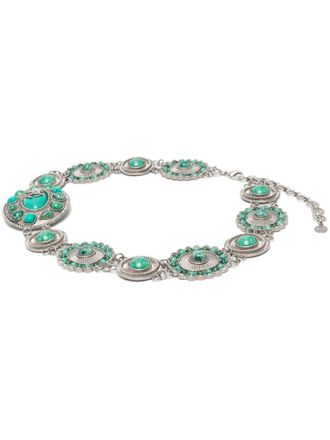 Roberto Cavalli gemstone-embellished chain belt - Silver