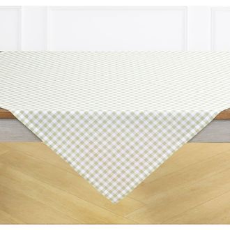 Solino Home Linen Table Throw 52 x 52 Inch for Dining Table, Holiday and Everyday Table Decor - Gingham Check in Sage at Nordstrom, Size Medium