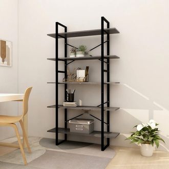 vidaXL Vidaxl - Estanter&iacute;a De 5 Niveles Madera Pino Maciza Gris 100x30x175 Cm