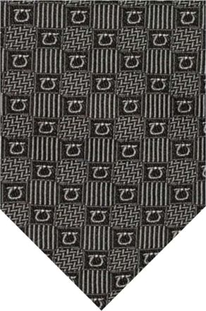 Ferragamo Grey Geometric Tie