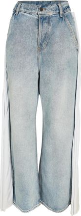 Diesel Damesjeans met drapering en wijde pijpen (Blauwe Denim)
